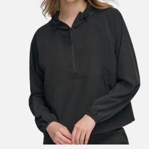 Calvin Klein Performance Half Zip Black Pullover Hooded Jacket NWT Womens sz XL